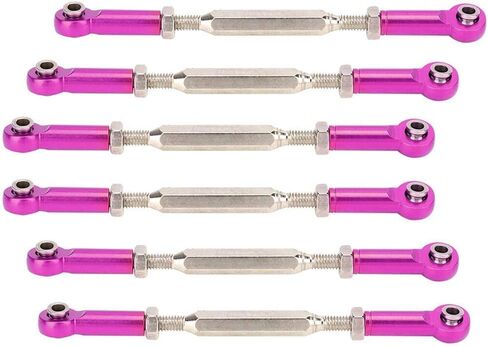 Dilwe RC Car Push Rod,1/10 RC Car Aluminum Alloy Turnbuckle Rod Linkage with Adjustable Length, 88-104mm(Purple) in Saudi Arabia