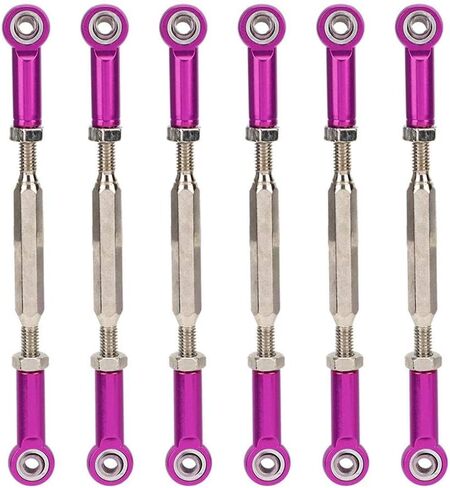 Dilwe RC Car Push Rod,1/10 RC Car Aluminum Alloy Turnbuckle Rod Linkage with Adjustable Length, 88-104mm(Purple) in Saudi Arabia