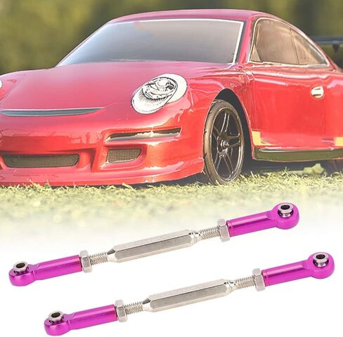 Dilwe RC Car Push Rod,1/10 RC Car Aluminum Alloy Turnbuckle Rod Linkage with Adjustable Length, 88-104mm(Purple) in Saudi Arabia