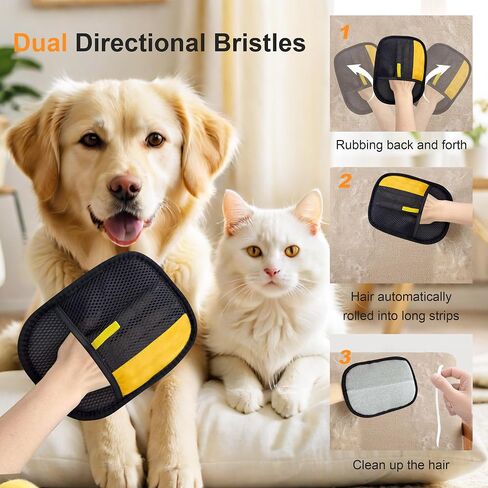 1 PCS electrostatic electrostatic pet hair glove ， القطط القابلة لإعادة الاستخدام الكلاب إزالة الشعر قفازات للأثاث صفائح سرير الأريكة مقعد سيارة السجاد in Saudi Arabia