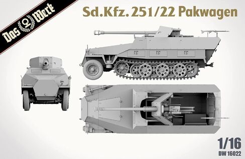 Das Werk 16022 1/16 SD.KFZ. 251/22 Pakwagon German WWII Halftrack ModelKit in Kuwait