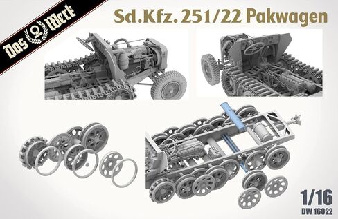 Das Werk 16022 1/16 SD.KFZ. 251/22 Pakwagon German WWII Halftrack ModelKit in Kuwait