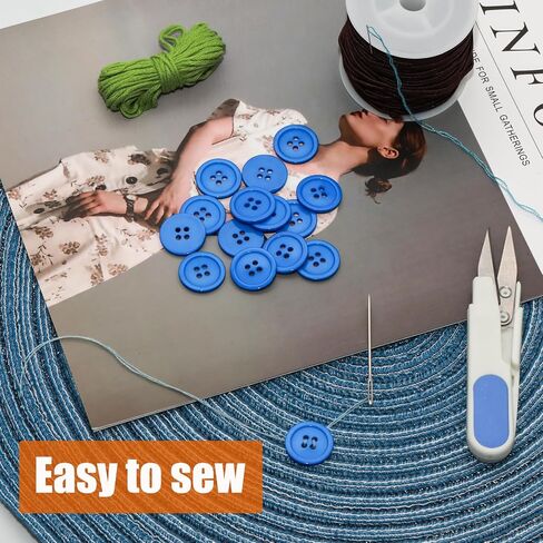 Lilaly 50 PCS 3/4 بوصة أزرار الراتنج للحرف اليدوية ، 4 ثقوب أزرار سوداء ، للخياطة ، DIY ، الحرف اليدوية (أسود) in Saudi Arabia