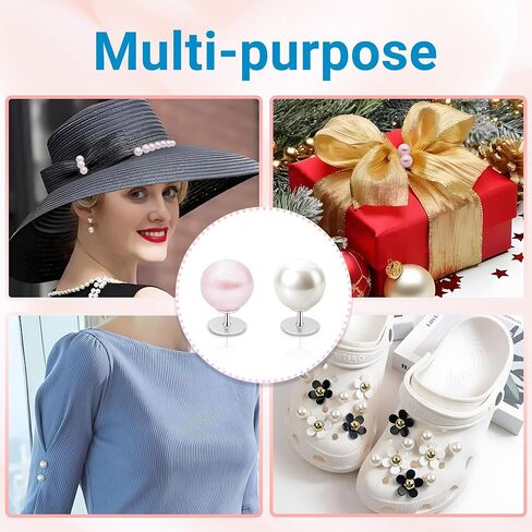 30 Sets Pearl Buttons No Sew Buttons for Clothes, 10mm Pearl Brooch Pins Reusable for Women, White Safety Pins for Dresses, Shirts, DIY Crafts, Fashion Decorative Accessories in Kuwait