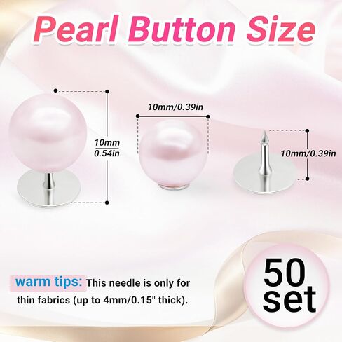 30 Sets Pearl Buttons No Sew Buttons for Clothes, 10mm Pearl Brooch Pins Reusable for Women, White Safety Pins for Dresses, Shirts, DIY Crafts, Fashion Decorative Accessories in Kuwait