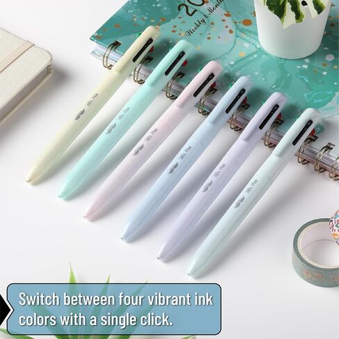 Mr. Pen- Ballpoint Multicolor Pen في واحد ، 4 في 1 ، 6 حزمة ، حبر ملون ، أقلام ملونة قابلة للسحب كلها في واحدة in Saudi Arabia