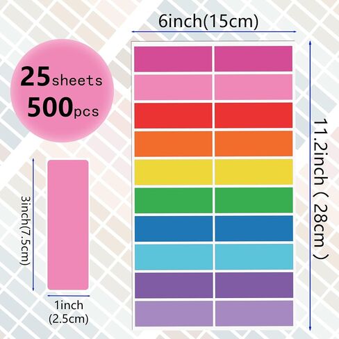 Vuzvuv 500 Pieces Colored Label Sticker in 10 Colors,3 x 1 Inch Self-Adhesive Color Coding Labels for Inventory School Classrooms Offices（Morandi Series） in Saudi Arabia