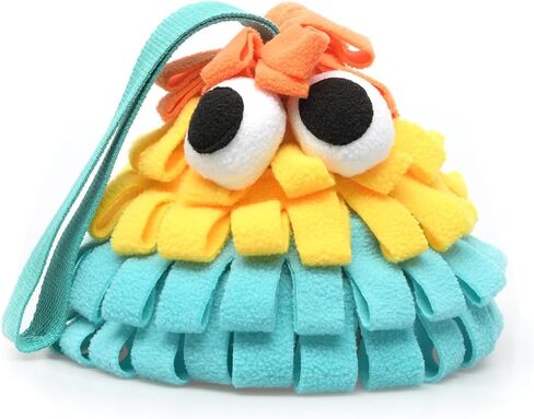 Snuffle Mat for Dogs with Squeaky, Interactive Dog Puzzle for Boredom, Slow Eating, Training Foraging Skills and Stress Relief, Pet Treat Feeding Mat for Dogs Cats (Orange Yellow Blue, Regular) in Saudi Arabia