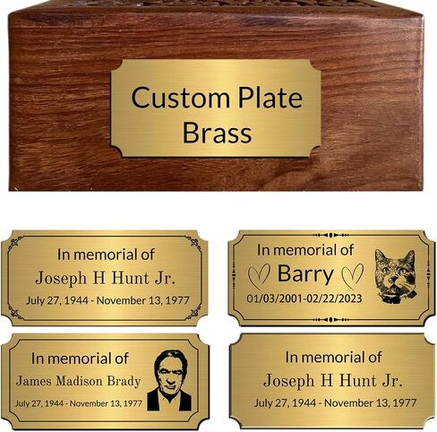 Custom Engraved Plate for Urn,Photo Frame - 3x1/3x1.5/4x2 Pet Memorial Plaques with Photo in Saudi Arabia