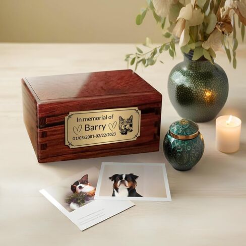 Custom Engraved Plate for Urn,Photo Frame - 3x1/3x1.5/4x2 Pet Memorial Plaques with Photo in Saudi Arabia