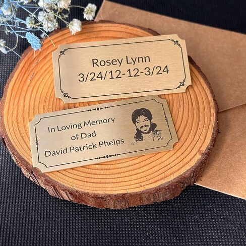 Custom Engraved Plate for Urn,Photo Frame - 3x1/3x1.5/4x2 Pet Memorial Plaques with Photo in Saudi Arabia