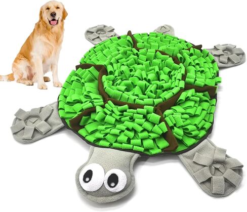 Snuffle Mat for Dogs, Tortoise-Themed Slow Feeder for Small/Middle/Large Breed, Durable Washable Portable Pet Feeding Mat, Nose Work Training Pad, Anxiety Relief & Mental Stimulation(M, Blue) in Kuwait