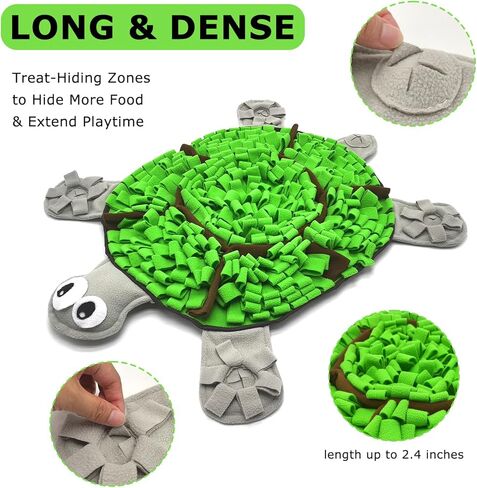 Snuffle Mat for Dogs, Tortoise-Themed Slow Feeder for Small/Middle/Large Breed, Durable Washable Portable Pet Feeding Mat, Nose Work Training Pad, Anxiety Relief & Mental Stimulation(M, Blue) in Kuwait