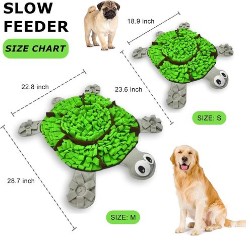 Snuffle Mat for Dogs, Tortoise-Themed Slow Feeder for Small/Middle/Large Breed, Durable Washable Portable Pet Feeding Mat, Nose Work Training Pad, Anxiety Relief & Mental Stimulation(M, Blue) in Kuwait