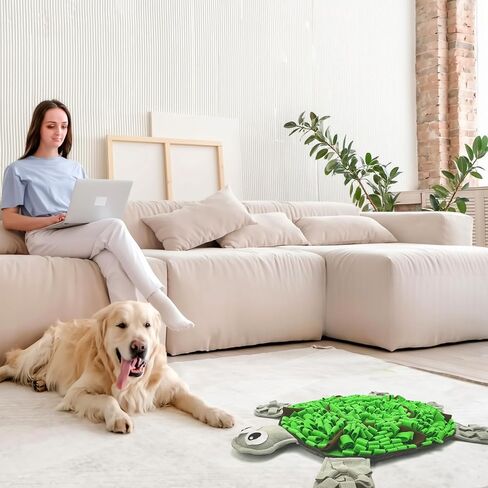 Snuffle Mat for Dogs, Tortoise-Themed Slow Feeder for Small/Middle/Large Breed, Durable Washable Portable Pet Feeding Mat, Nose Work Training Pad, Anxiety Relief & Mental Stimulation(M, Blue) in Kuwait