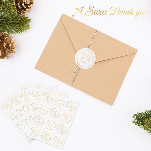 120Pcs A Sweet Thank You Stickers,Gold Thank You Stickers Label Sticker,2inch Round Gift Sticker for Baby Shower Birthday Wedding Graduation Party Favors in Saudi Arabia