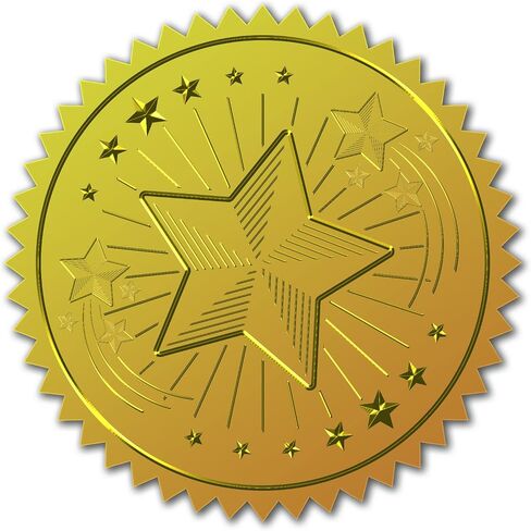 CRASPIRE 2" Tree of Life Gold Foil Certificate Seals 100pcs Self Adhesive Embossed Stickers for Invitations Certification Graduation Notary Corporate Monogram Diploma Achievement Award in Saudi Arabia