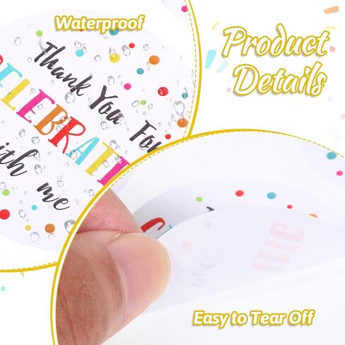 120 PCS 2INCH ROUND COLLUTFUL DOTS لاصق ، شكرًا لك ملصقات ، شكرًا لك على الاحتفال مع ملصقات عيد ميلادي لأكياس الهدايا والأظرف وفضلات الحفلات والزفاف in Kuwait
