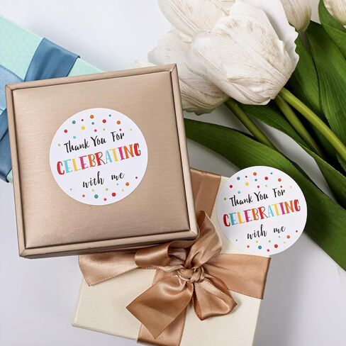 120 PCS 2INCH ROUND COLLUTFUL DOTS لاصق ، شكرًا لك ملصقات ، شكرًا لك على الاحتفال مع ملصقات عيد ميلادي لأكياس الهدايا والأظرف وفضلات الحفلات والزفاف in Kuwait