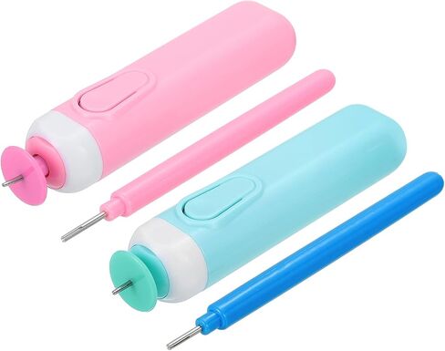 MECCANIXITY Electric Quilling Pen, Plastic Quilling Needle Pen, Paper Crafting Tool Slotted Kit for Beginners Art Craft DIY Paper Flowers Making Handmade Paper Rolling Craft(Pink, Blue) in Saudi Arabia