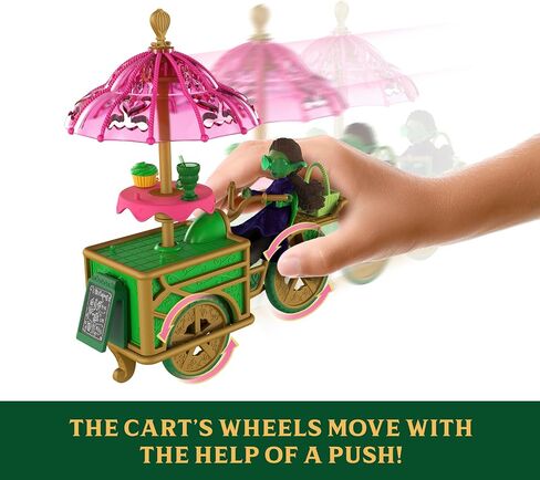 Mattel Universal Pictures 'Wicked Emerald City Dessert Cart مع Cart & Elphaba Small Doll و 7 ملحقات مستوحاة من الفيلم in Kuwait