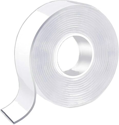Double Sided Tape Heavy Duty, Multipurpose Removable Mounting Tape Adhesive, Reusable Strong Stick Wall Tape Strip Clear Adhesive for Poster Carpet Tape Sticky Items-(9.84 feet)-White (A2) in Saudi Arabia