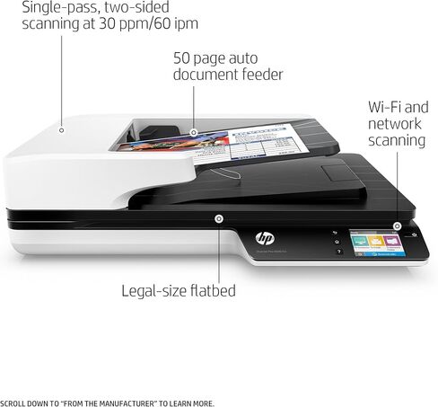 HP ScanJet Pro 4500 FN1 شبكة التعرف الضوئية (متجددة) in Saudi Arabia