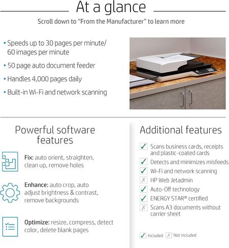 HP ScanJet Pro 4500 FN1 شبكة التعرف الضوئية (متجددة) in Saudi Arabia