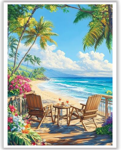 Ceiomez Flowers Paint by Number Kit للبالغين ، وطلاء الليمون بأرقام للبالغين ، والطلاء البالغين بأدوات عدد على القماش لهدية ديكور المنزل 16x16in in Kuwait