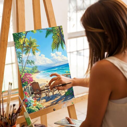 Ceiomez Flowers Paint by Number Kit للبالغين ، وطلاء الليمون بأرقام للبالغين ، والطلاء البالغين بأدوات عدد على القماش لهدية ديكور المنزل 16x16in in Kuwait