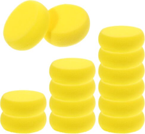 Paint Sponge, 12 Pcs Yellow Round Painting Sponges 3 Inch Artist Pottery Sponge Applicator Watercolor Sponges for Face Painting Pottery Art Crafts Ceramics in Saudi Arabia