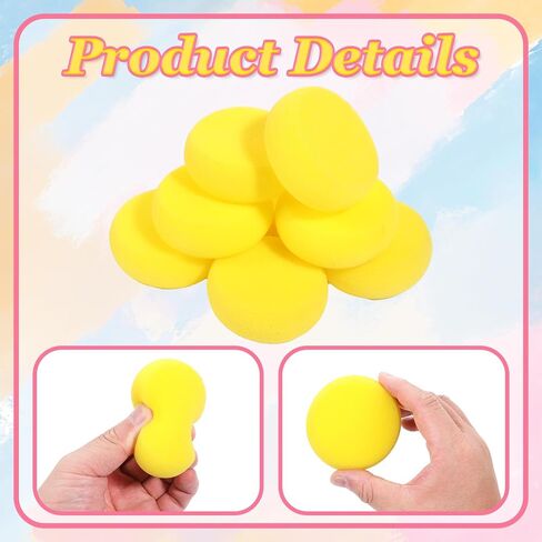 Paint Sponge, 12 Pcs Yellow Round Painting Sponges 3 Inch Artist Pottery Sponge Applicator Watercolor Sponges for Face Painting Pottery Art Crafts Ceramics in Saudi Arabia