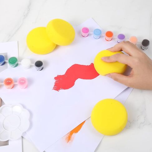 Paint Sponge, 12 Pcs Yellow Round Painting Sponges 3 Inch Artist Pottery Sponge Applicator Watercolor Sponges for Face Painting Pottery Art Crafts Ceramics in Saudi Arabia