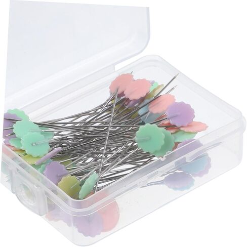 OperItacx 100pcs إبر زهر البرقوق زهر الرأس دبابيس الخياطة متعددة الاستخدامات لحرف خياطة اللحف والاستخدام المزخرف مواد متينة لسهولة الخياطة والتثبيت in Saudi Arabia