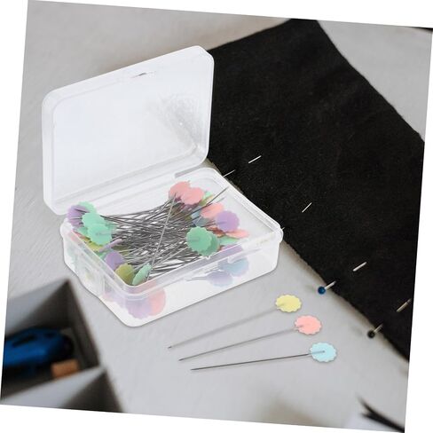 OperItacx 100pcs إبر زهر البرقوق زهر الرأس دبابيس الخياطة متعددة الاستخدامات لحرف خياطة اللحف والاستخدام المزخرف مواد متينة لسهولة الخياطة والتثبيت in Saudi Arabia