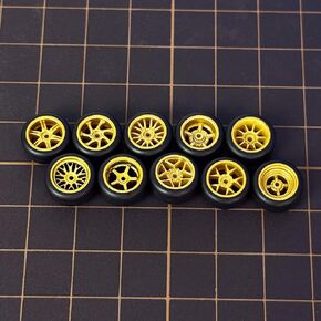 Raaveist 1/64 عجلات وإطارات ، سلسلة RADE RIDE الحقيقية ، لثقافة السيارة ، نفس الفضة الكهربية اللونية ولكن أنماط مختلفة ، 10 مجموعات في حزمة. (الفضة الكهربائية) in Kuwait