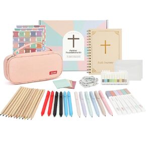 Bible Study Supplies Journaling Kit, Bible Study Kit with Tabs, No Bleed Highlighters and Pens, Customized Prayer Journal and More, Christian Gifts for Women in Saudi Arabia