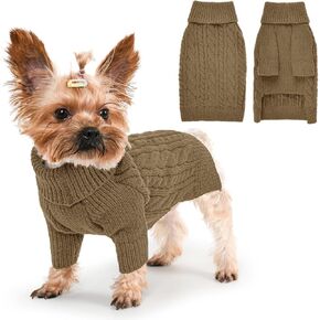 Dog Sweater Turtleneck Pullover Cable Knit for Boys Girls Medium Dogs Frenchie Dachshund Corgi Beagle Winter Stretch Clothes Long Sleeves (M, Pink) in Saudi Arabia