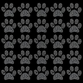 Fingerinspire 36 PCS Dog Paw Rhinestone Iron on Transfer Glitter Clear Ab Dog Paw Paw Rhinestone Patches Hot Melt Rhinestone Patches P.Chor in Saudi Arabia