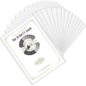 15 Pcs 8.5" x 11" Rigid Print Protectors Clear Document Holder, Hard Plastic Document Photo Sleeves, Birth Certificate Toploaders Protector in Saudi Arabia