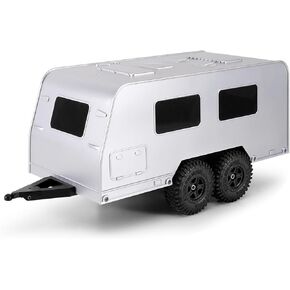 INJORA Travel Camper Trailer with Hitch for 1/18 RC Crawler TRX4M Upgrade(Silver) in Kuwait