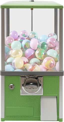 آلة بيع لعبة الكبسولة الخضراء الملونة - 204pcs عملة تعمل بالعملة المعدنية التي تعمل بتشغيل Gumball مع قفل أمان لهدايا الأطفال ، ومراكز الحفلات ومراكز التسلية in Kuwait