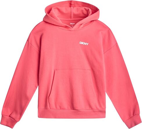 DKNY Girls' Jogger Set - 2 Piece Soft Fleece Athletic Pullover Hooded Sweatshirt and Jogger Sweatpants for Girls (Sizes:7-12) in Kuwait