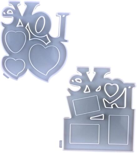 Gadpiparty 2pcs Epoxy Photo Frame Mold for Mother's Day Crafts Heart-Shaped Easy Demoulding Safe Material for Creative Home Decor in Saudi Arabia
