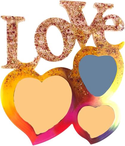 Gadpiparty 2pcs Epoxy Photo Frame Mold for Mother's Day Crafts Heart-Shaped Easy Demoulding Safe Material for Creative Home Decor in Saudi Arabia