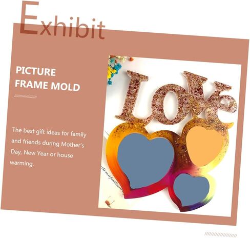 Gadpiparty 2pcs Epoxy Photo Frame Mold for Mother's Day Crafts Heart-Shaped Easy Demoulding Safe Material for Creative Home Decor in Saudi Arabia