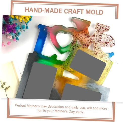 Gadpiparty 2pcs Epoxy Photo Frame Mold for Mother's Day Crafts Heart-Shaped Easy Demoulding Safe Material for Creative Home Decor in Saudi Arabia