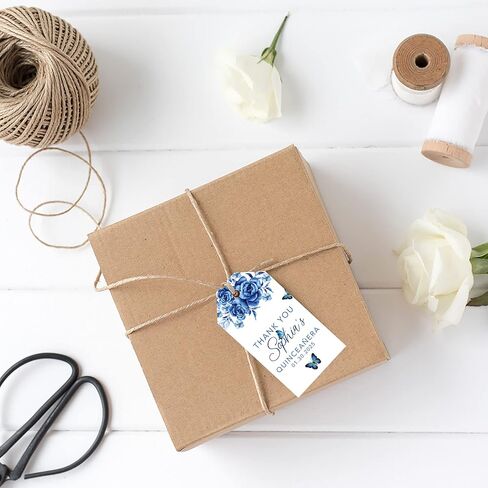 Andaz Press 40 pack Quinceañera Favor Taves with String ، Classic شكرًا لك على الاحتفال مع علامات الهدايا مع صورة مخصصة لـ Mis Quince Años ، XV ، عيد ميلاد 15 ، لصالح الهدايا in Saudi Arabia