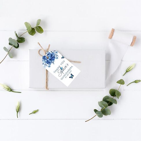 Andaz Press 40 pack Quinceañera Favor Taves with String ، Classic شكرًا لك على الاحتفال مع علامات الهدايا مع صورة مخصصة لـ Mis Quince Años ، XV ، عيد ميلاد 15 ، لصالح الهدايا in Saudi Arabia