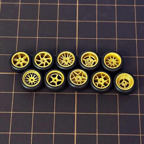 Raaveist 1/64 عجلات وإطارات ، سلسلة RADE RIDE الحقيقية ، لثقافة السيارة ، نفس الفضة الكهربية اللونية ولكن أنماط مختلفة ، 10 مجموعات في حزمة. (الفضة الكهربائية) in Kuwait